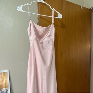 Abercrombie Light Pink Slip Dress with Beaded Straps